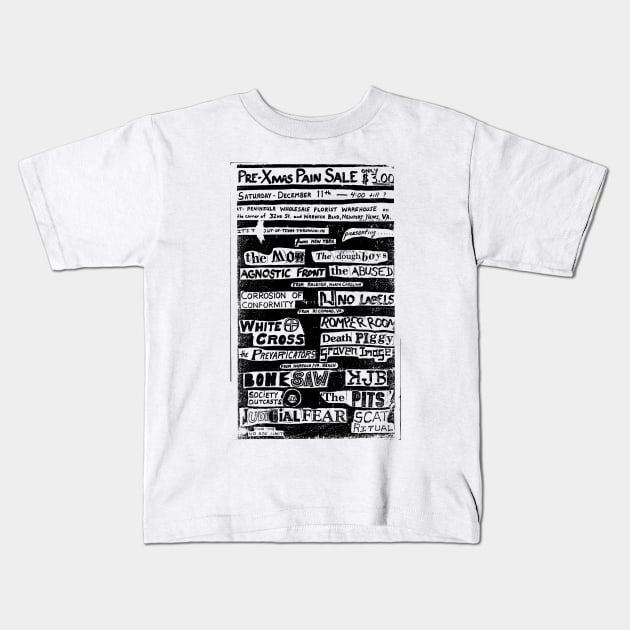 Agnostic Front / The Mob / White Cross / The Abused Punk Flyer Kids T-Shirt by Punk Flyer Archive